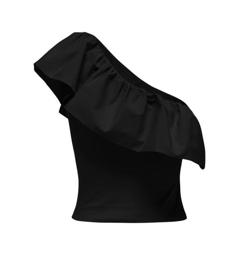Only onlsoffy one shoulder mix top jrs negro