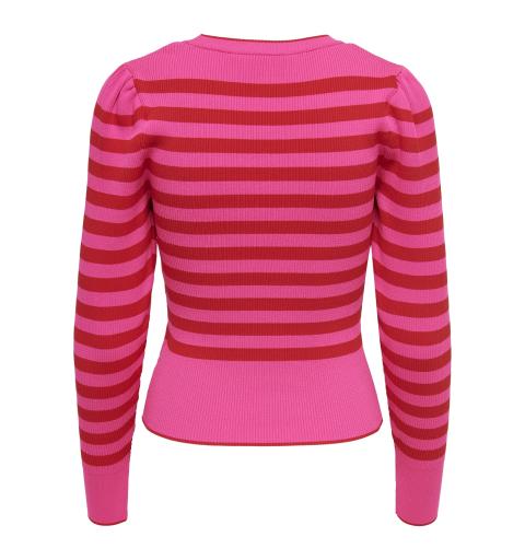 Only noos onlsally l/s puff pullover knt noos rosa