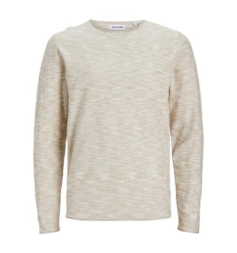 Jack&jones jjslub knit crew neck ps24 beige