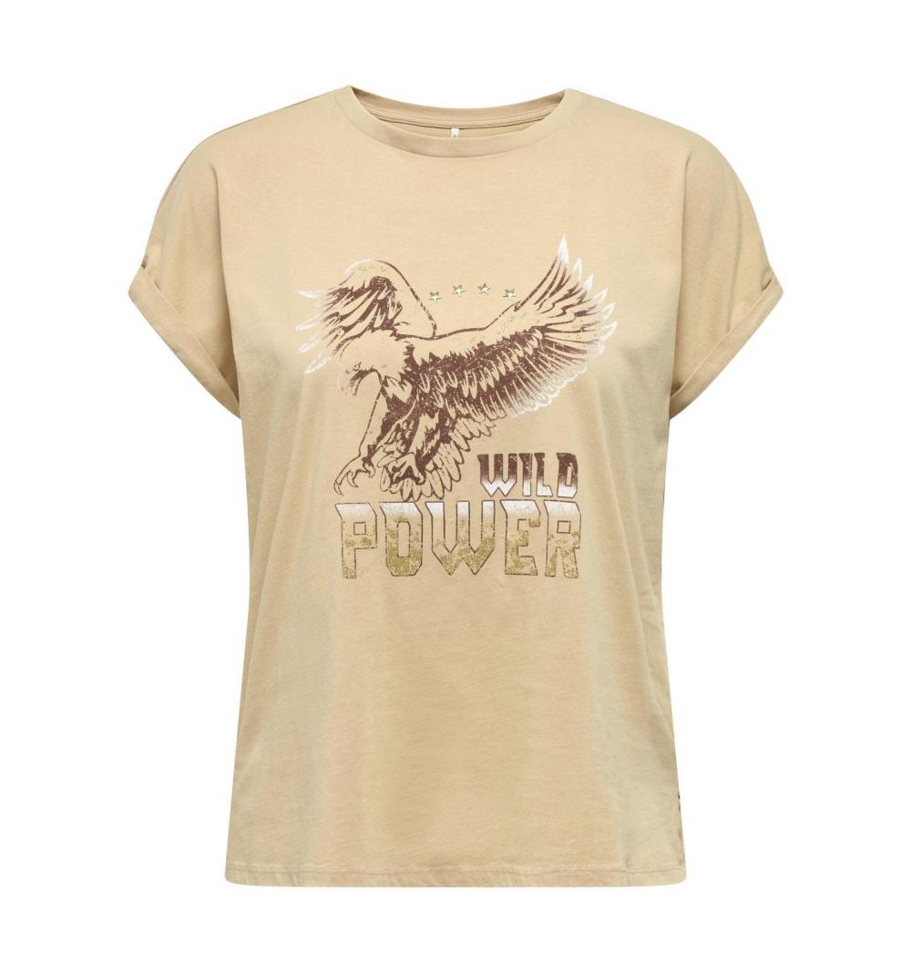 Only onllucy life s/s wings top box jrs beige