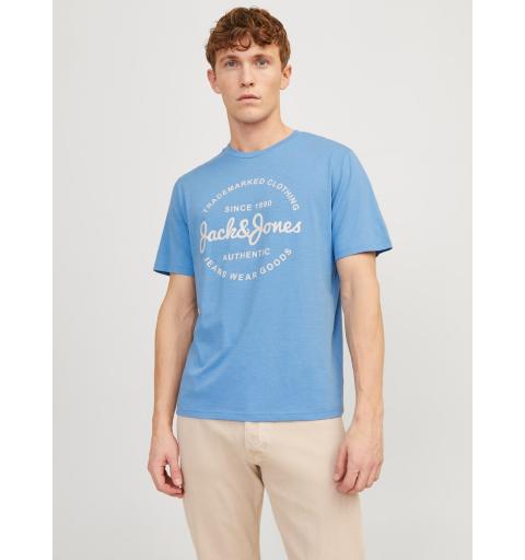 Jack&jones jjforest tee ss crew neck azul