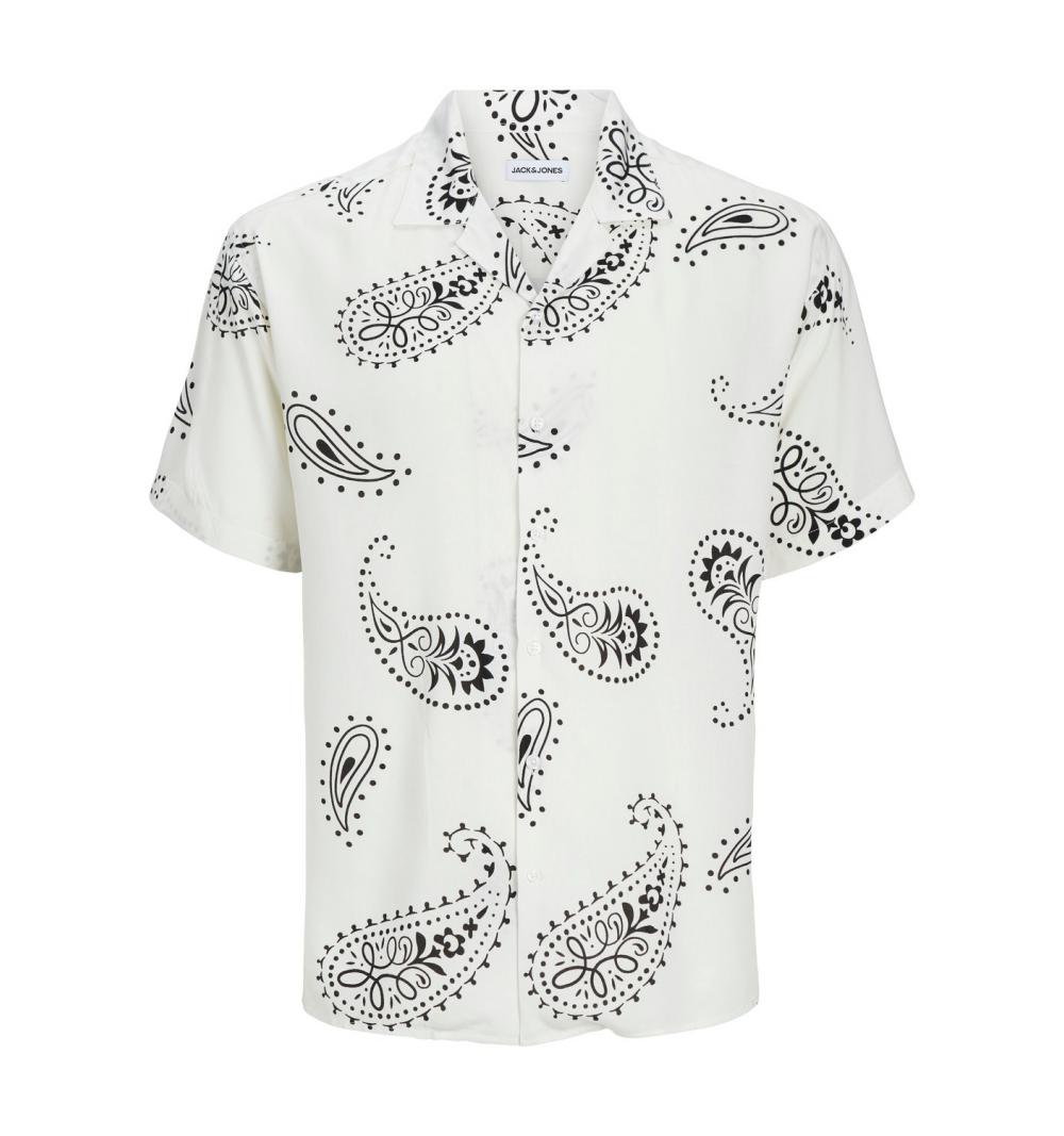 Jack&jones jjjeff abstract print resort shirt ss blanco