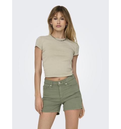 Only onlblush mid sk col shorts pnt verde