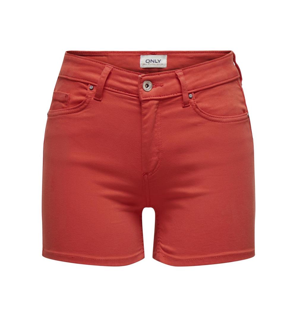 Only onlblush mid sk col shorts pnt rojo