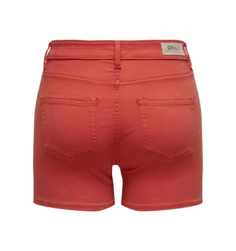 Only onlblush mid sk col shorts pnt rojo