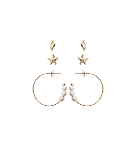 Pieces pcalise a 3-pack earrings sww oro