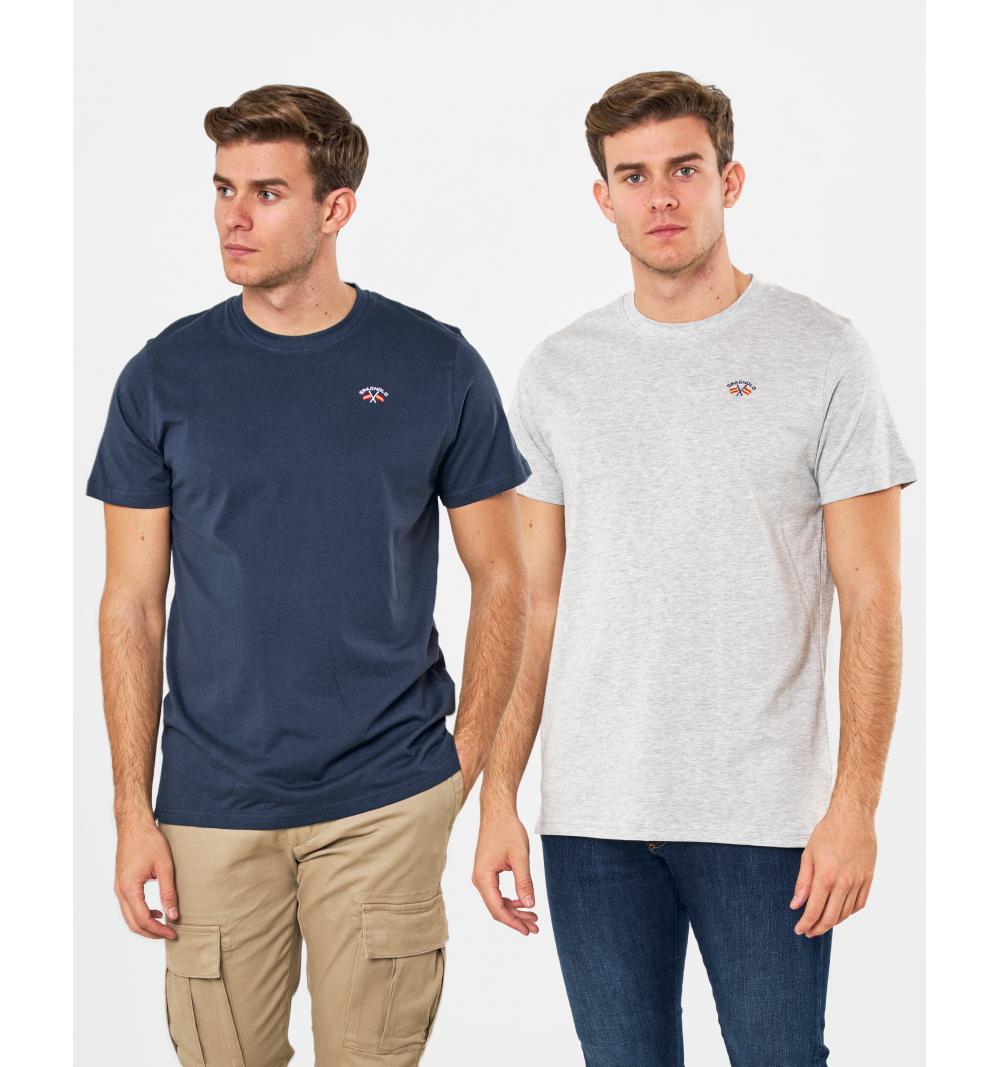 Spagnolo hombre pack 2 camisetas basicas 1305 gris