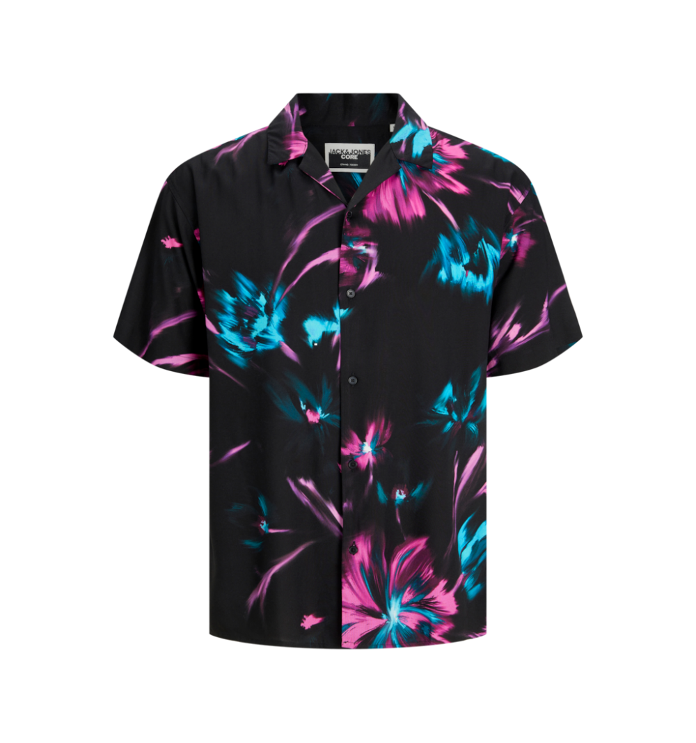 Jack&jones jcojeff digital aop resort shirt ss negro