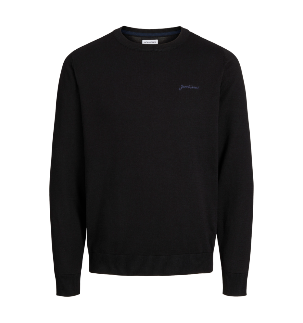 Jack&jones jjbrad knit crew neck aw24 negro