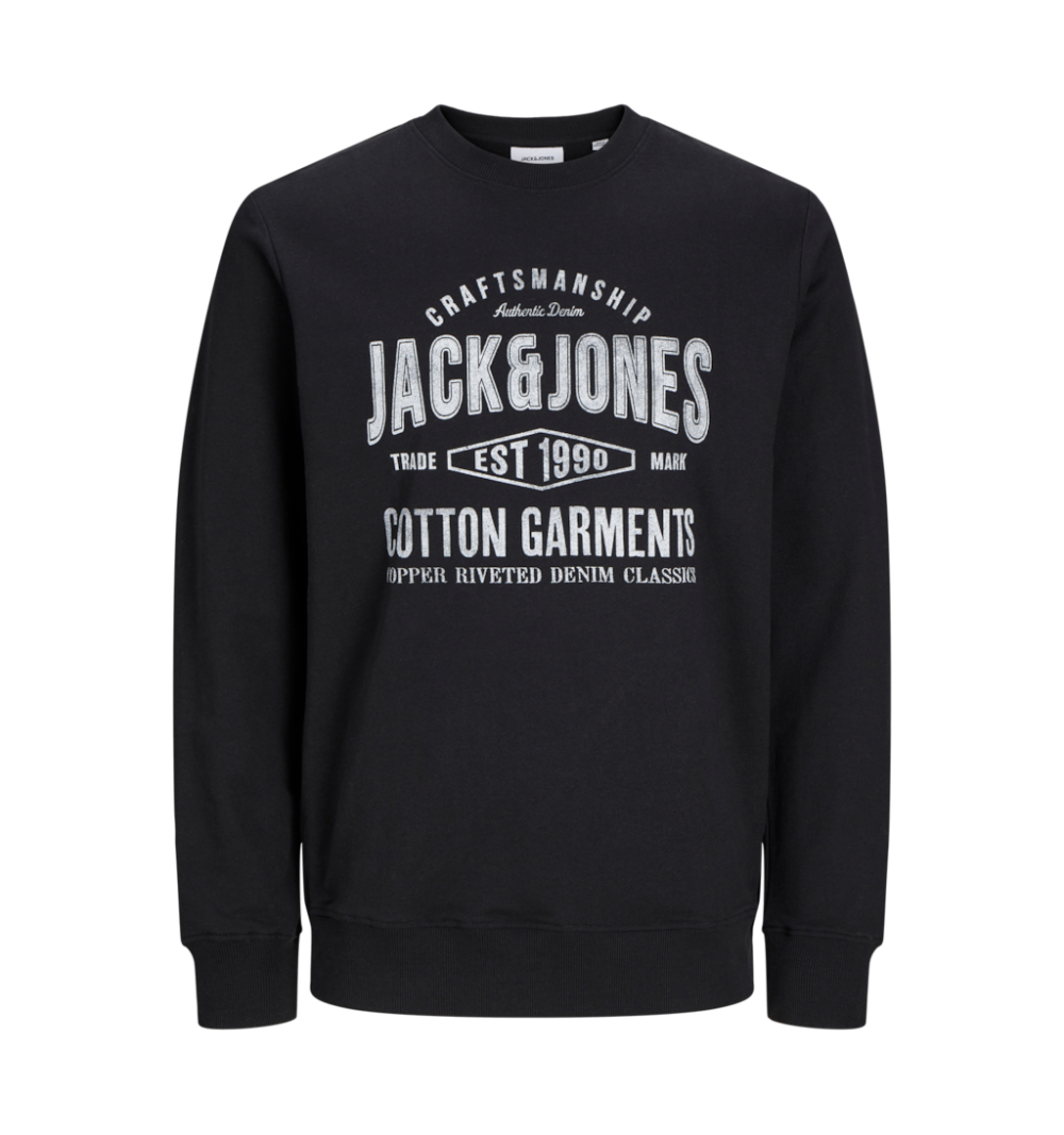 Jack&jones jjjeans sweat o-neck negro