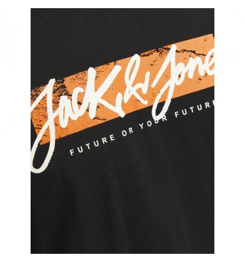 Jack&jones jjtiley tee ss crew neck ln negro