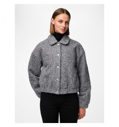 Pieces pcnadia short jacket gris