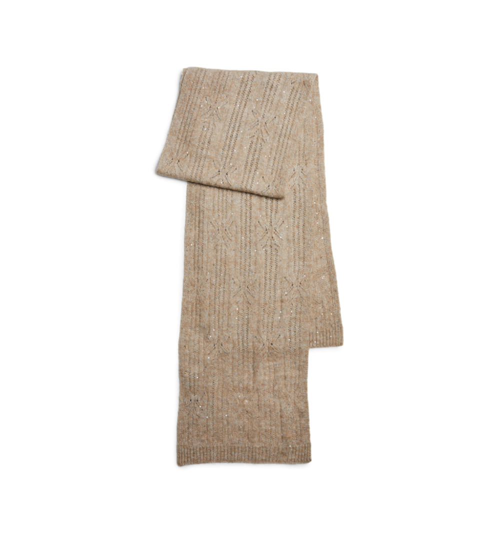 Pieces pcnartia lurex knit scarf beige