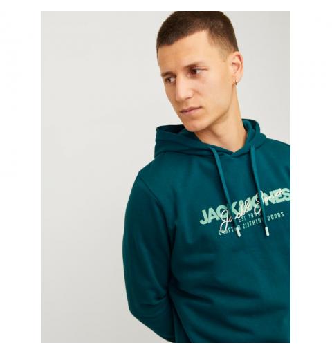 Jack&jones jjalvis sweat hood verde oscuro