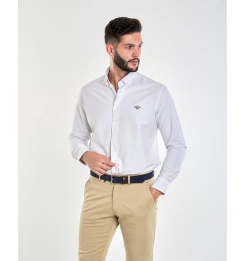 Spagnolo hombre cm 8068 c/boton bandera oxf.liso blanco