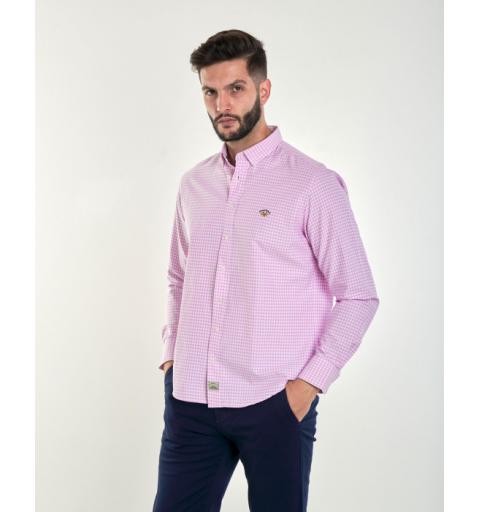 Spagnolo hombre cm 8068 c/boton bandera oxf.cuadros rosa