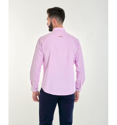 Spagnolo hombre cm 8068 c/boton bandera oxf.cuadros rosa