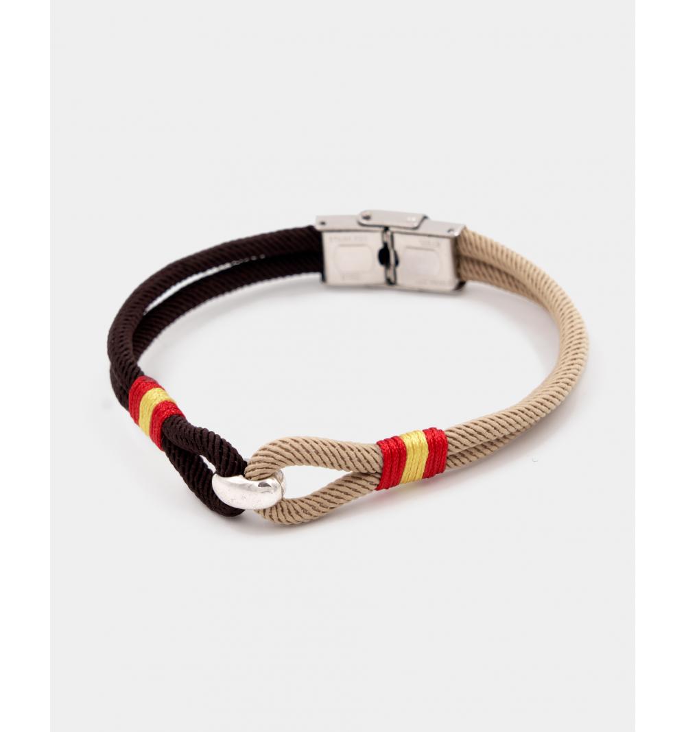 Spagnolo hombre pulsera 3612 doble bandera beige