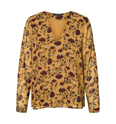 Veromoda vmjuliet l/s v-neck top wvn lcs beige