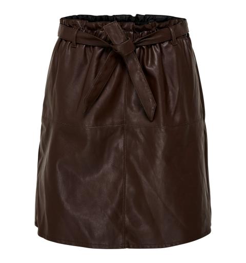 Only onlrigie hw pu paper bag skirt pnt marron