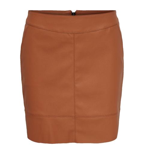 Only onlbase faux leather skirt otw noos marron