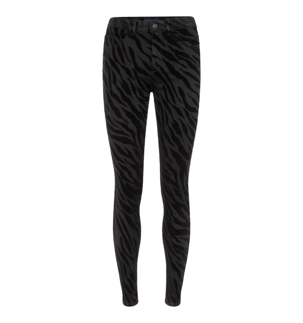 Pieces pcindoline skn mw ank velvet aop pant-vi negro