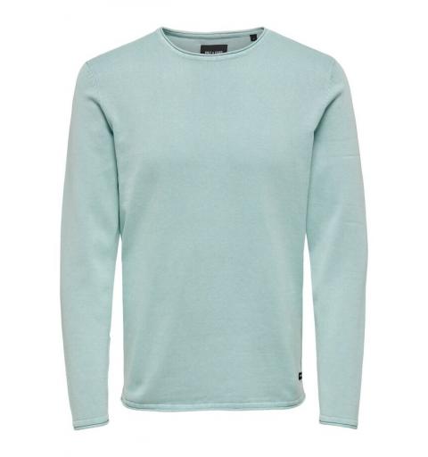 Only & sons noos onsgarson 12  wash crew neck knit noos verde agua