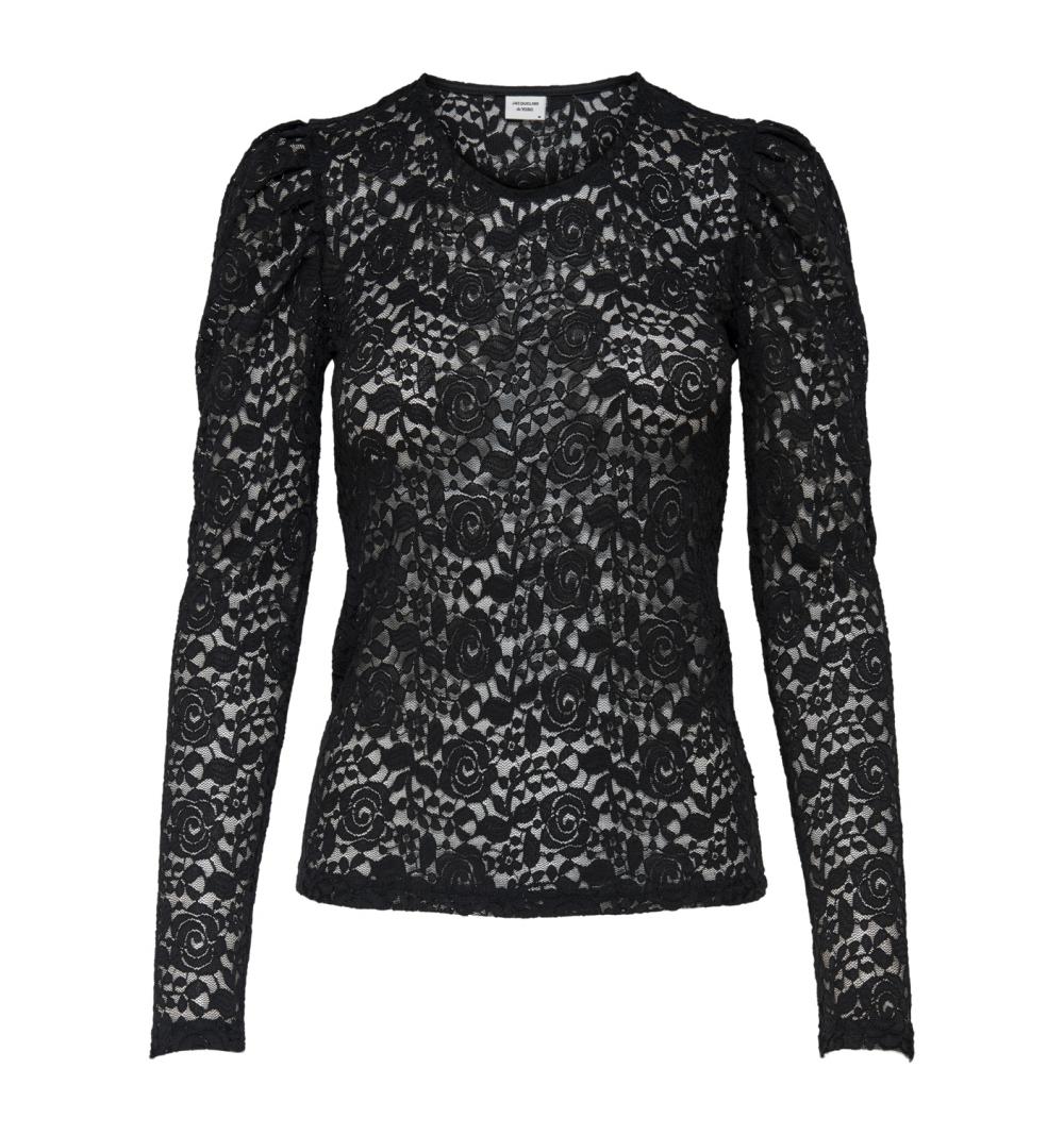 Jdy jdykim l/s puff sleeve lace top jrs negro