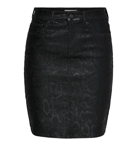 Only onlwilber life snake pencil dnm skirt negro