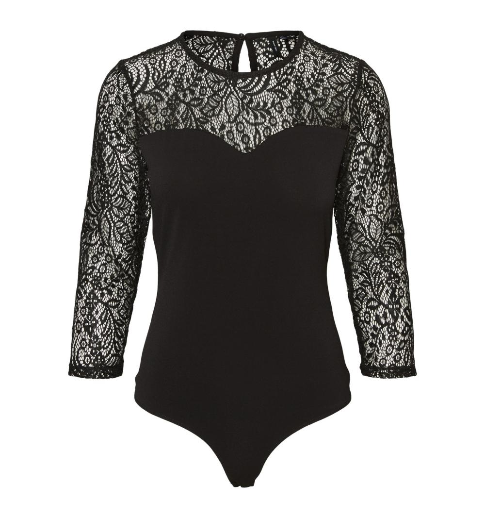 Veromoda vmalberta sweetheart lace 3/4 body noos negro