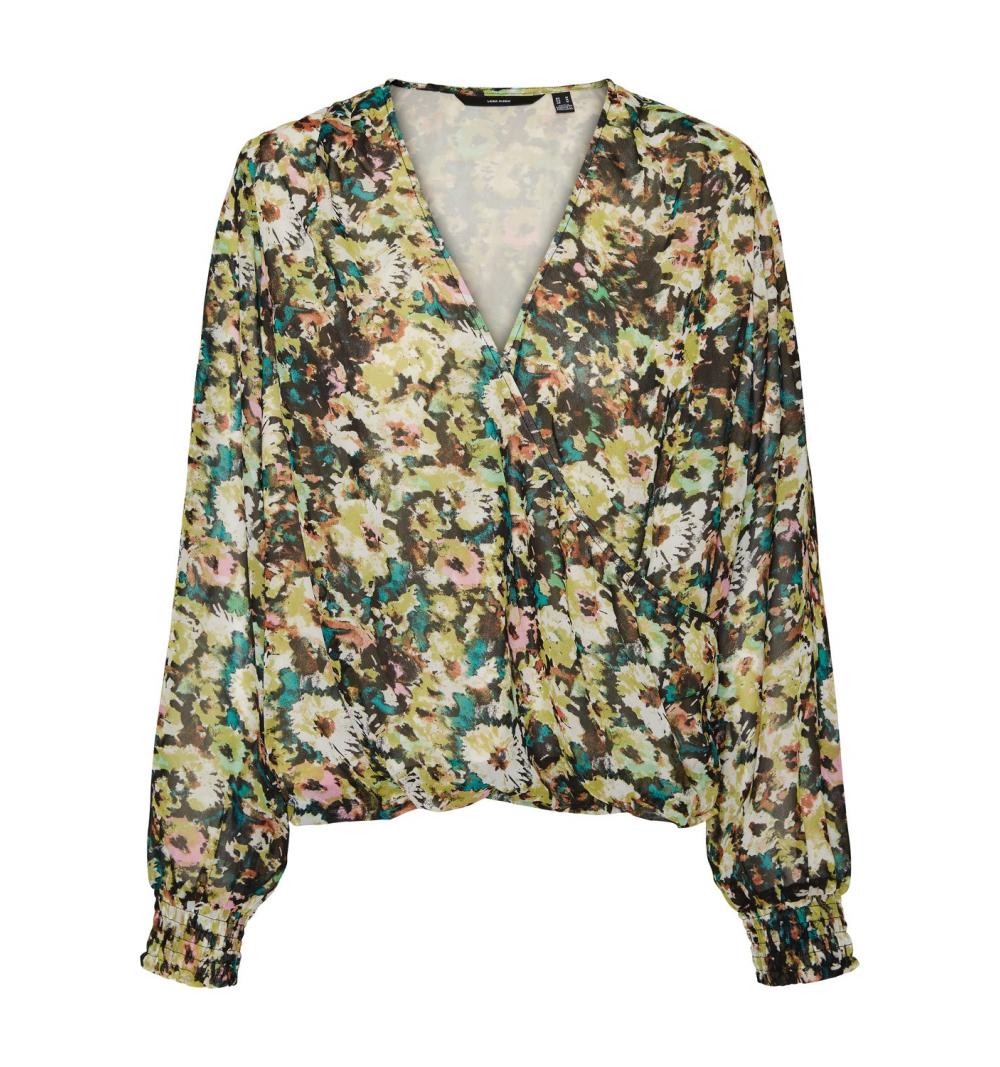 Veromoda vmnilla ls wrap top wvn ga verde