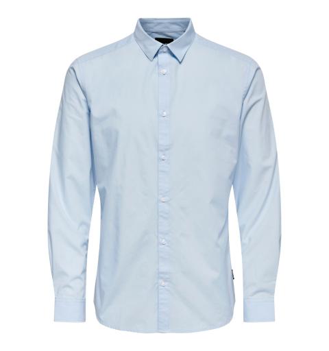 Only & sons onsluis ls basic poplin shirt celeste