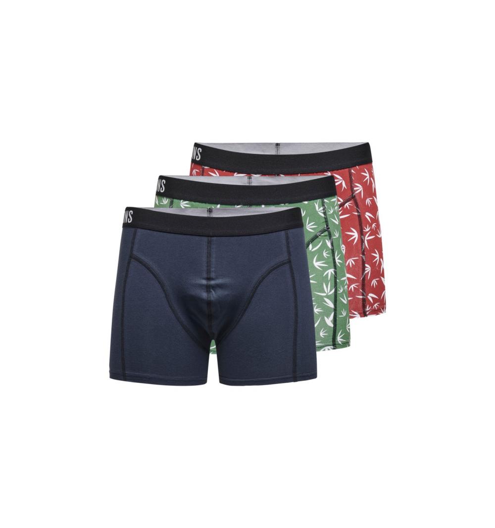 Only & sons onsjalte print trunk 3-pack marino