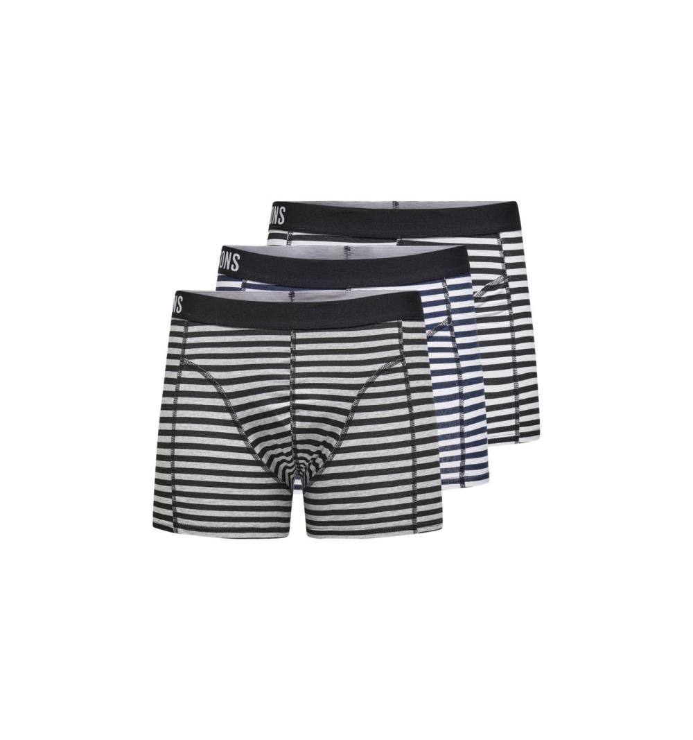 Only & sons onsjan stripe trunk 3-pack blanco