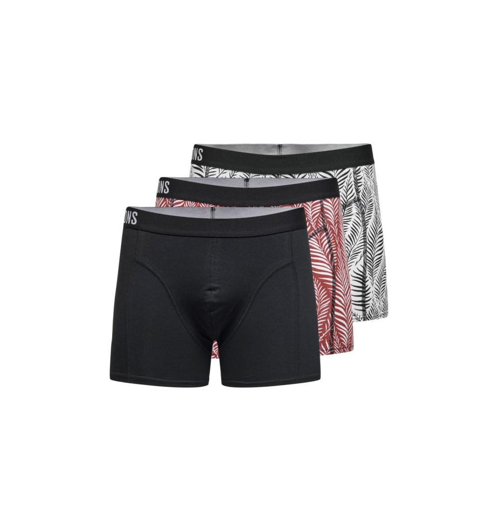 Only & sons onsjerry print trunk 3-pack negro