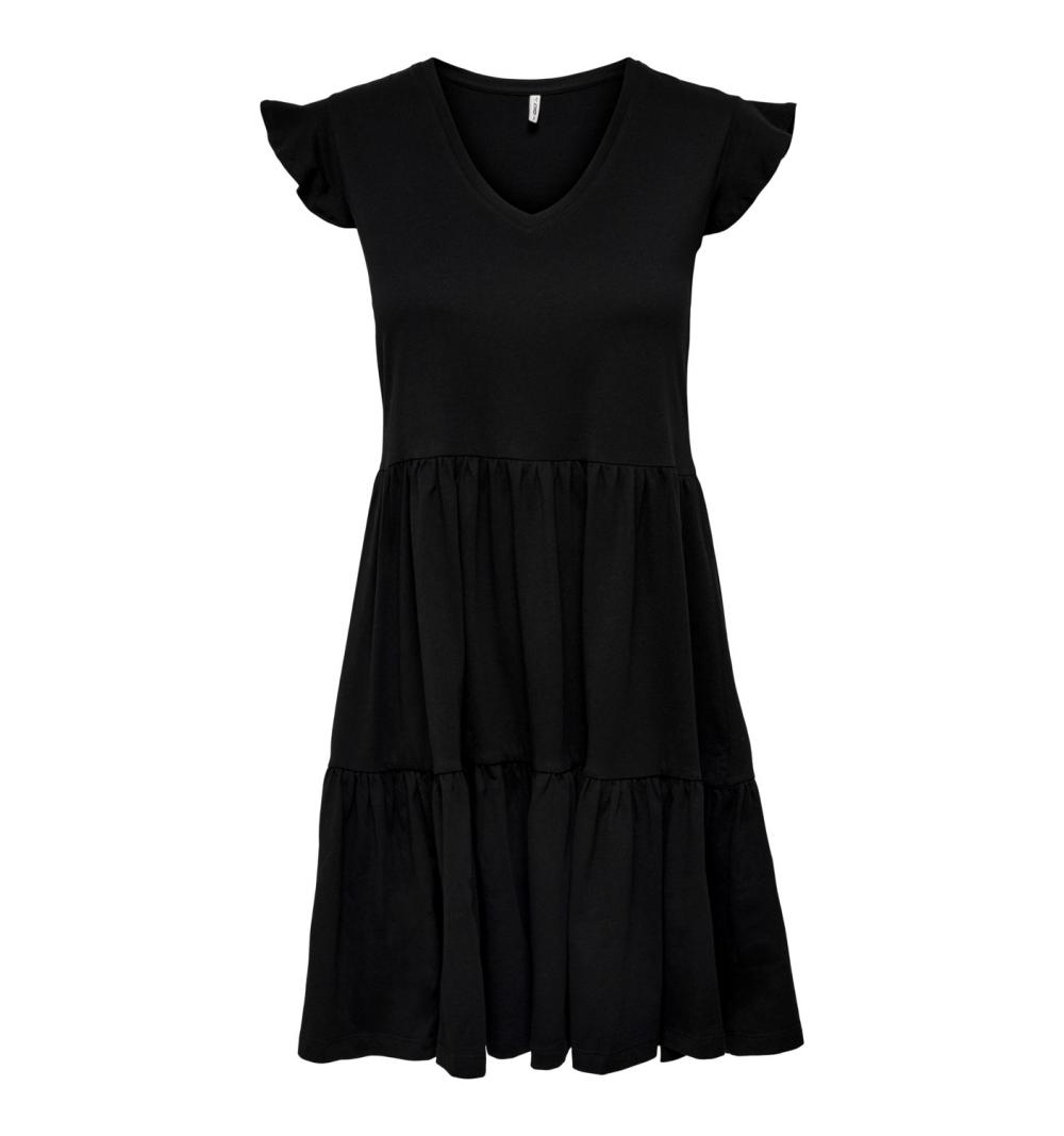 Only noos onlmay life cap sleeves frill dress noos negro