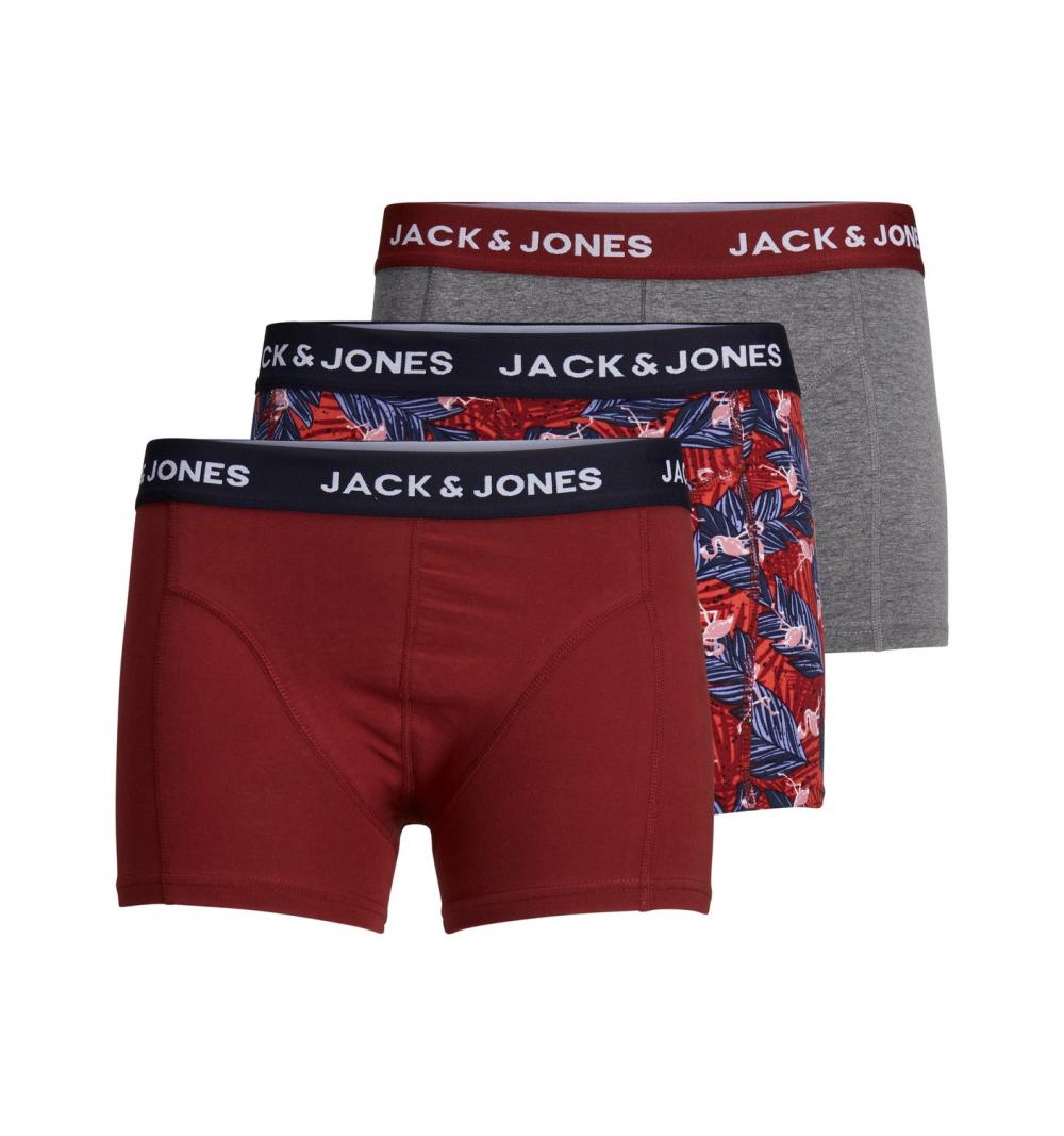 Jack&jones jacred flamingo trunks 3 pack ln rosado