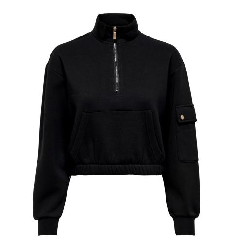 Only onlgwen l/s halfzip swt negro