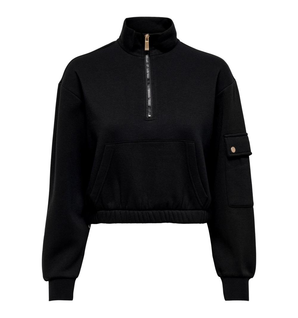 Only onlgwen l/s halfzip swt negro