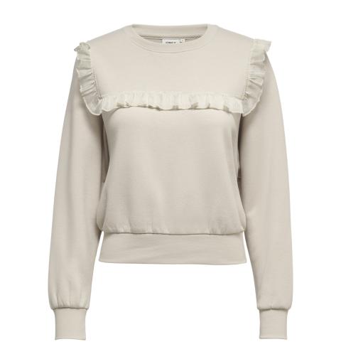 Only onlsavana life l/s frill o-neck swt tostado