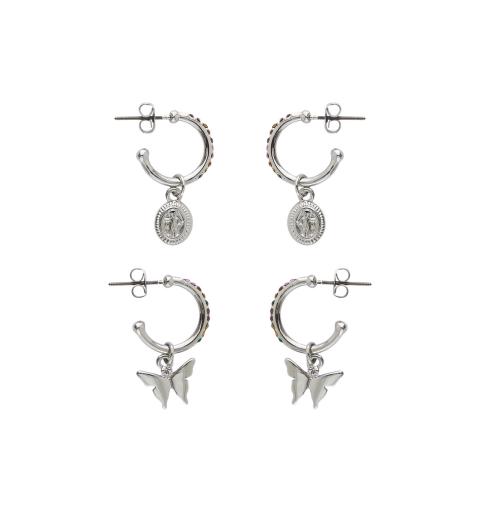 Pieces pchenn 2-pack hoop earring plata