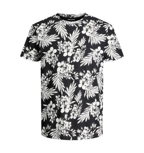 Jack&jones jjcoastal aop tee ss crew neck negro