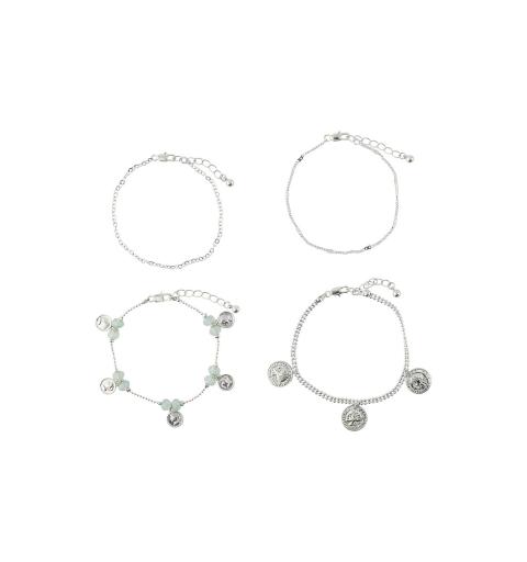 Pieces pcvumia 4-pack bracelets sww plata