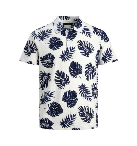 Jack&jones jprblatropic aop ss polo blanco