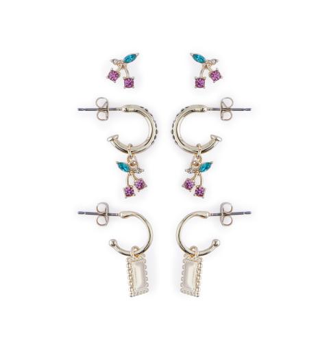 Pieces pcsaova 3-pack earrings oro