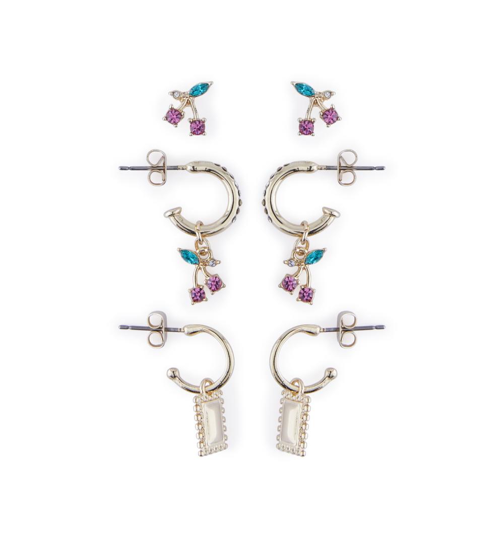 Pieces pcsaova 3-pack earrings oro