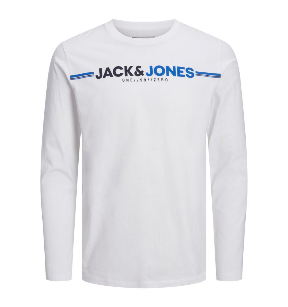 Jack&jones jcofrederik tee ls crew neck fst blanco