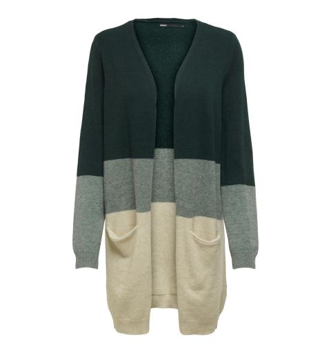 Only noos onlqueen l/s long cardigan knt noos verde oscuro