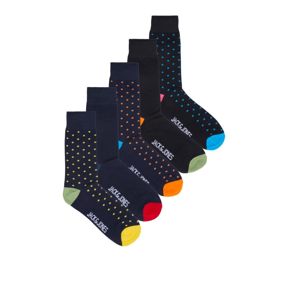 Jack&jones jaccolorful dots sock 5 pack negro