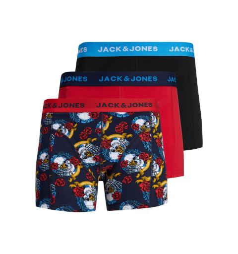 Jack&jones jaclimit skull trunks 3 pack rojo